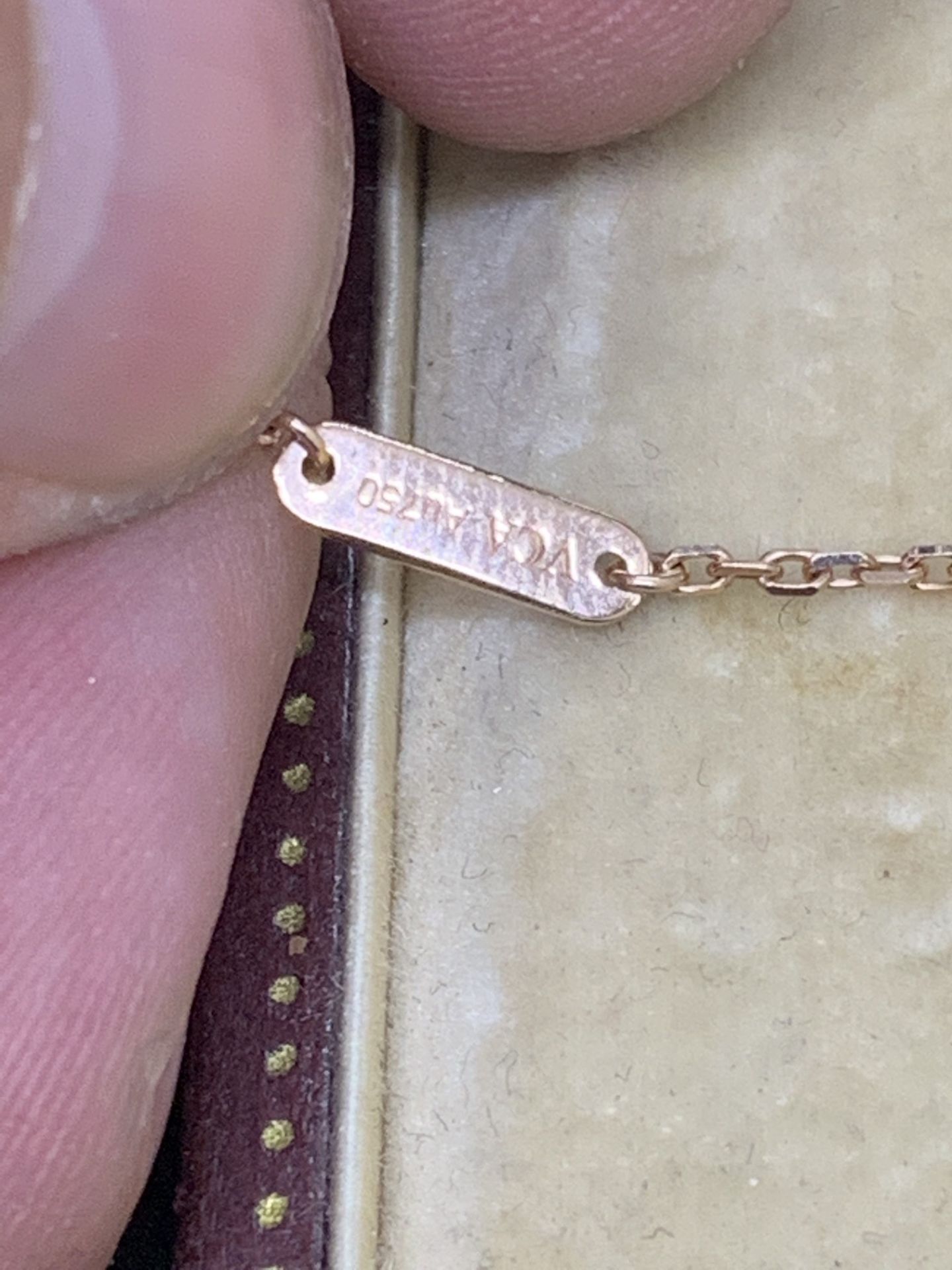 18 carat rose gold Diamond set pendant and chain marked VCA 750 - Image 6 of 7