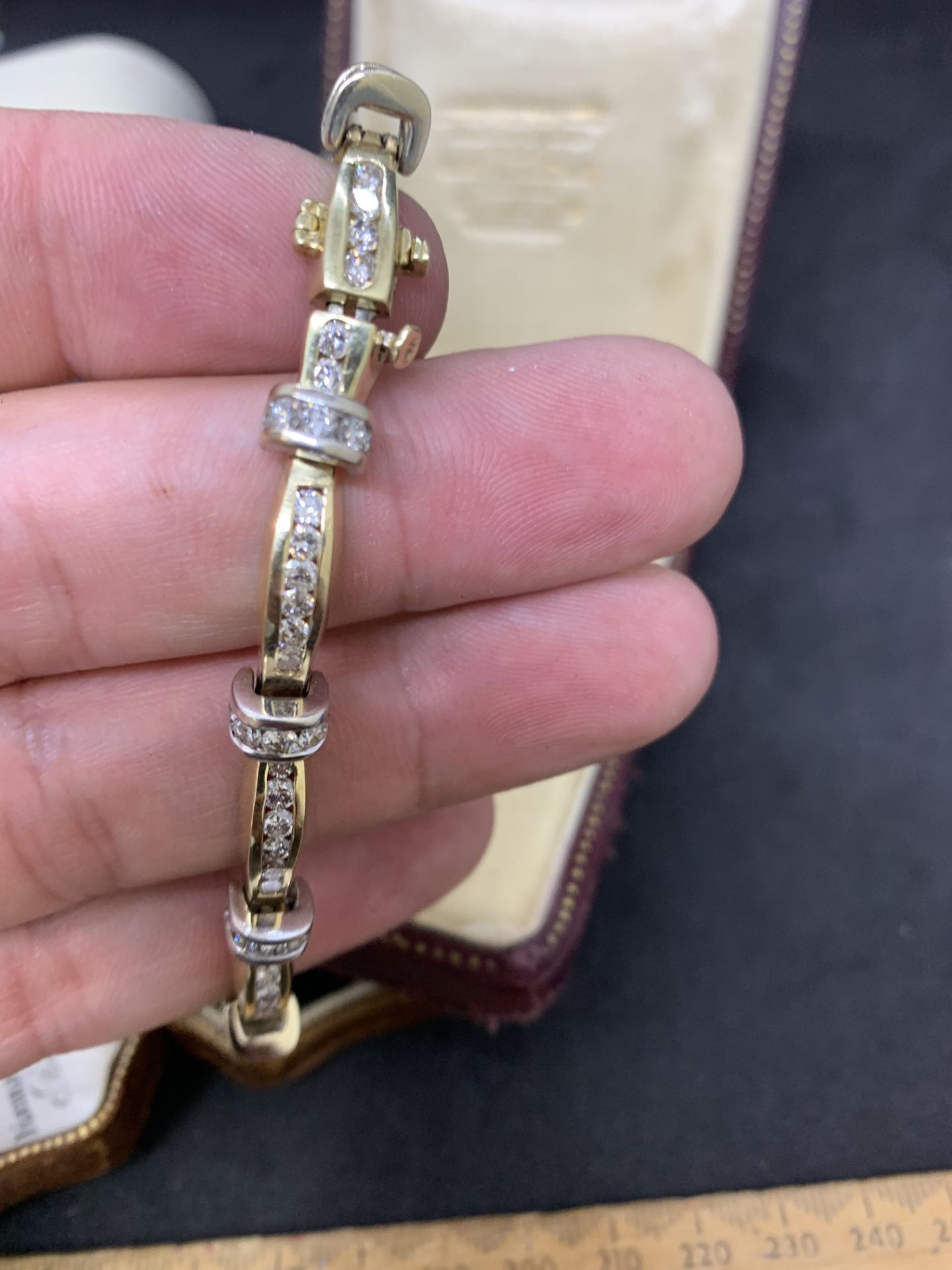 14 carat gold diamond bracelet set with approximately five carats of diamonds 25.8 g approximately - Image 6 of 7