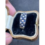 18 carat gold diamond and sapphire ring approximately 5 g