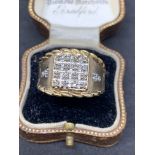 10ct gold diamond set Men's ring