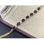 Fine 18 carat gold sapphire and diamond set bracelet 13.4 g G colour diamonds VS