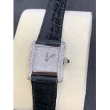 18ct GOLD DIAMOND CARTIER STYLE WATCH