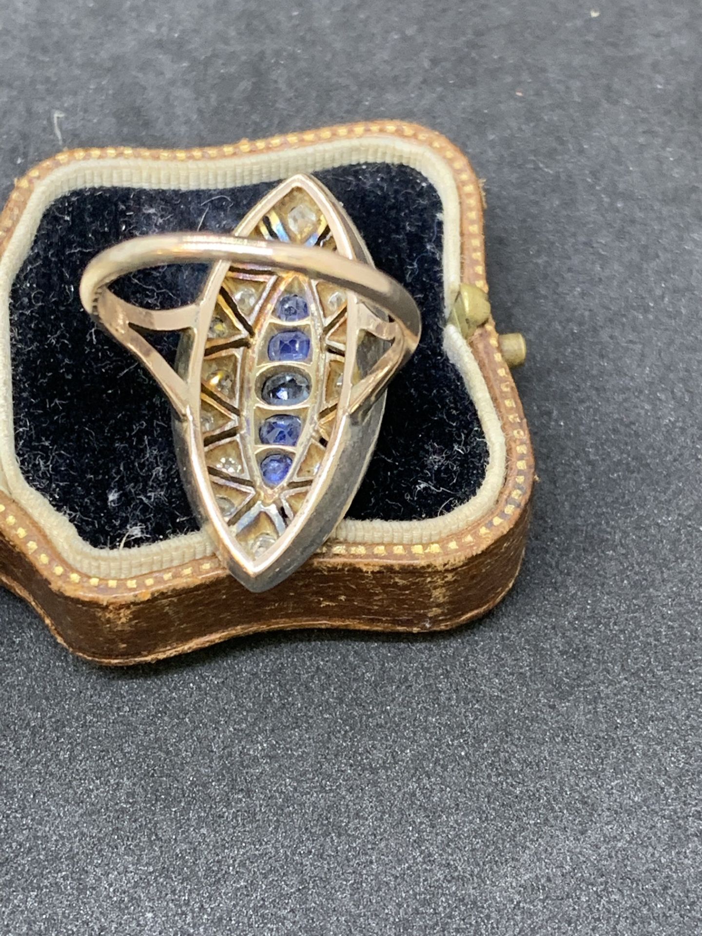 Gold and silver sapphire and diamond ring - Image 4 of 5