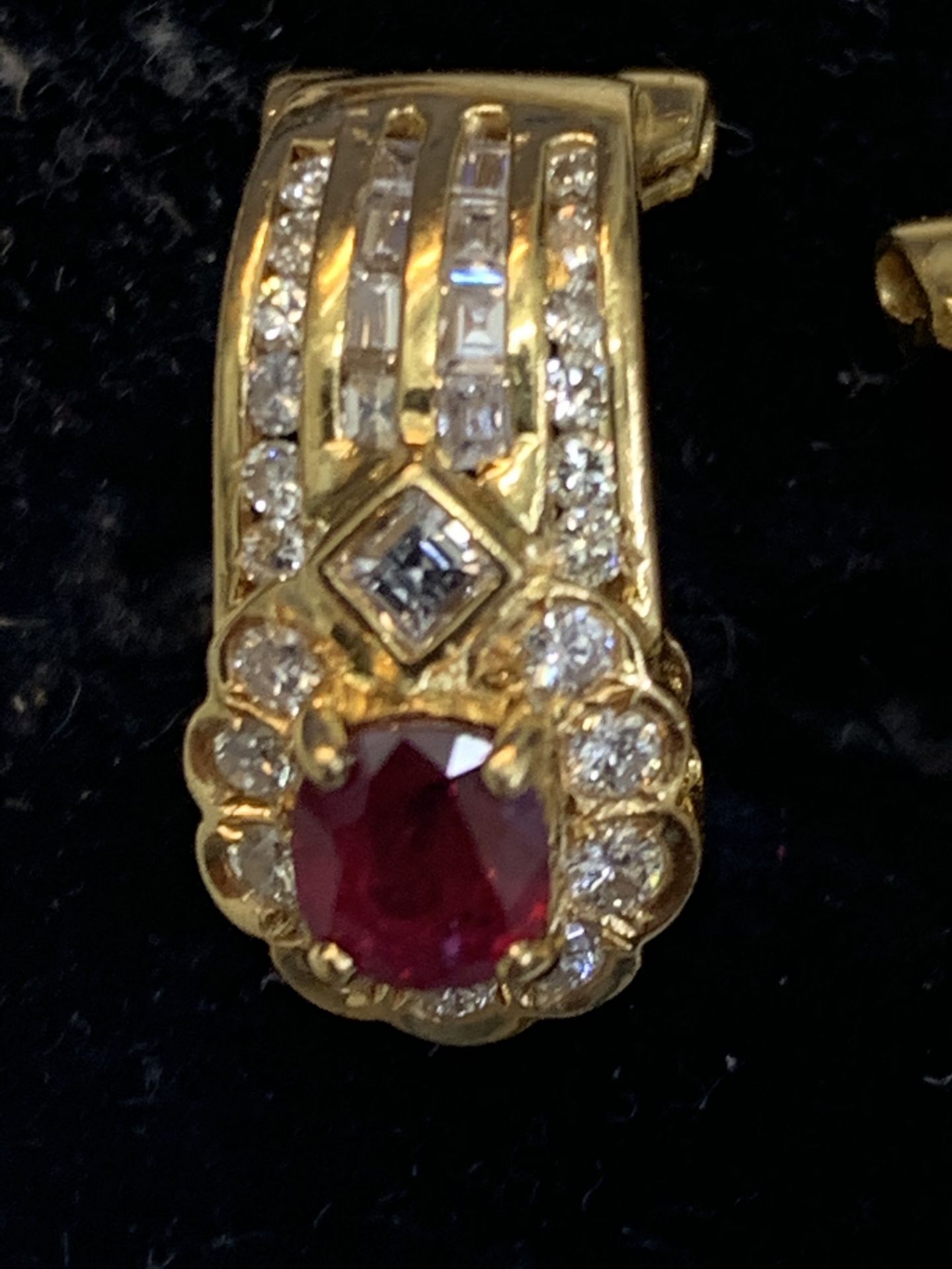 18 carat gold 4.00ct ruby and diamond earrings approximately 6.6 g - Image 5 of 6