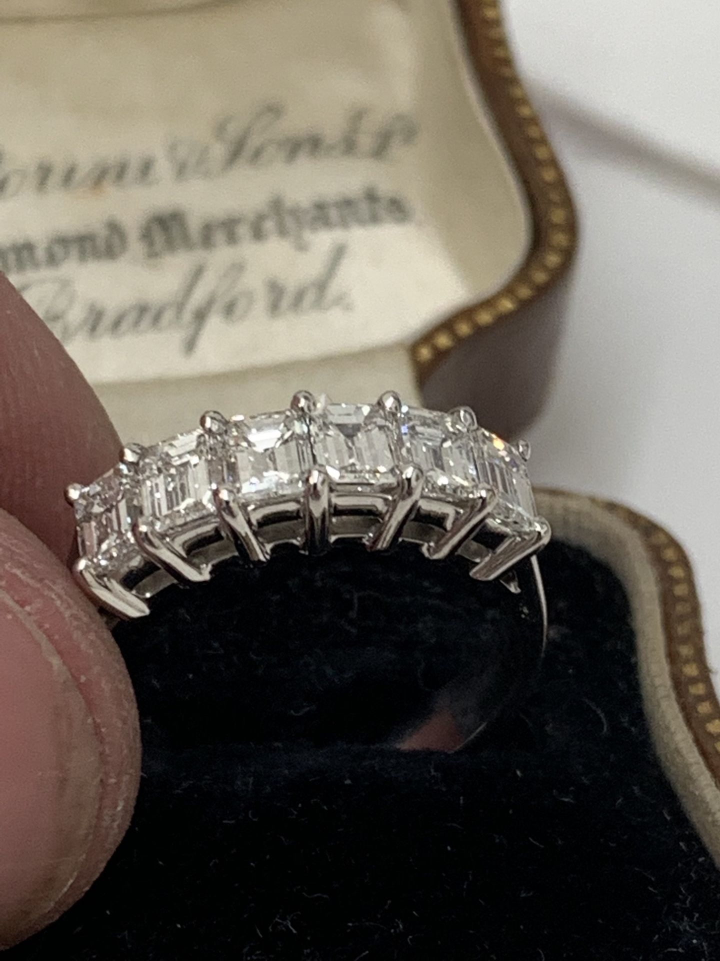 18 carat white gold Emerald shaped diamond set ring approximately 1.8 carats of diamonds - Image 10 of 11
