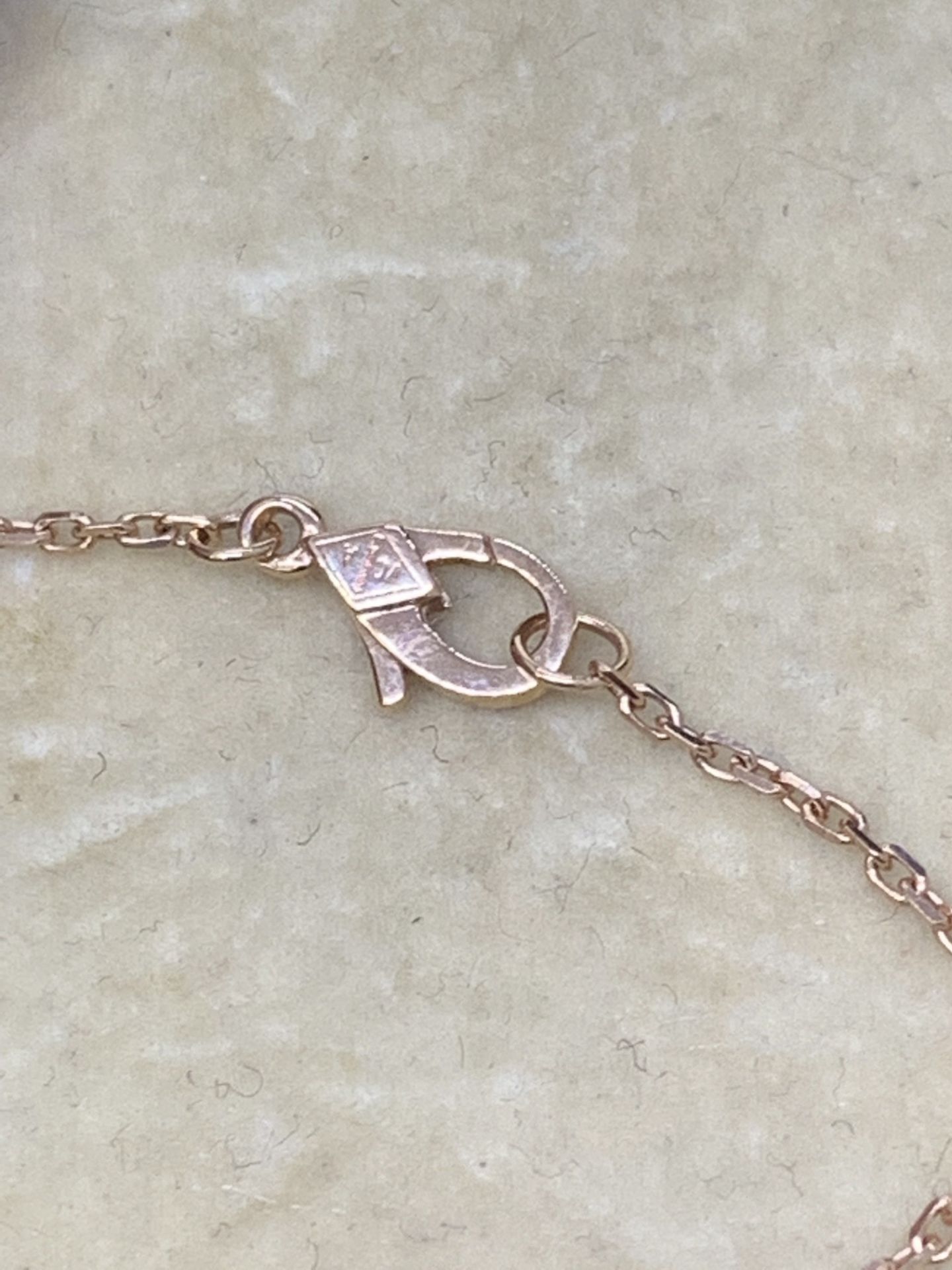 18 carat rose gold Diamond set pendant and chain marked VCA 750 - Image 7 of 7