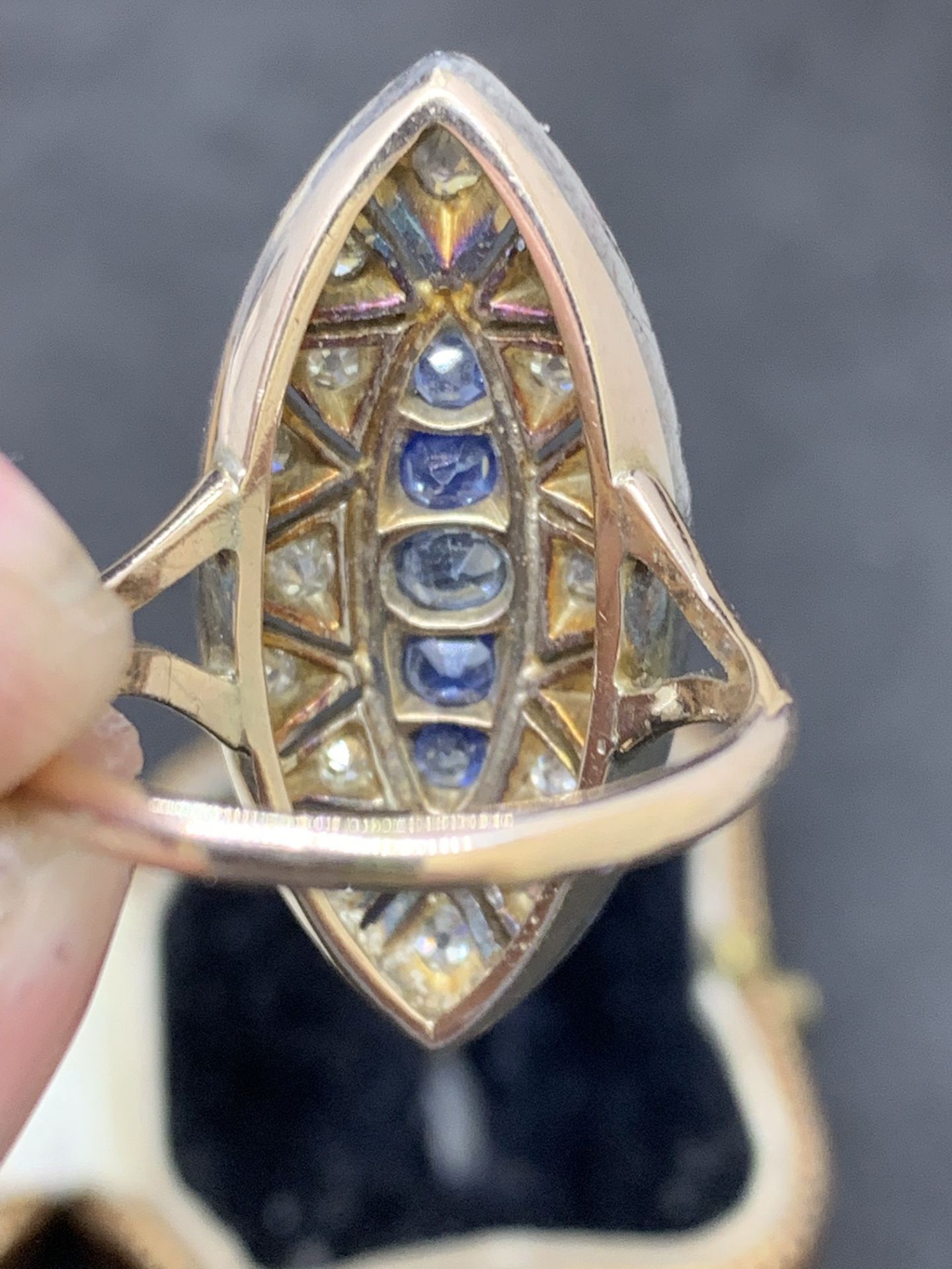 Gold and silver sapphire and diamond ring - Image 5 of 5