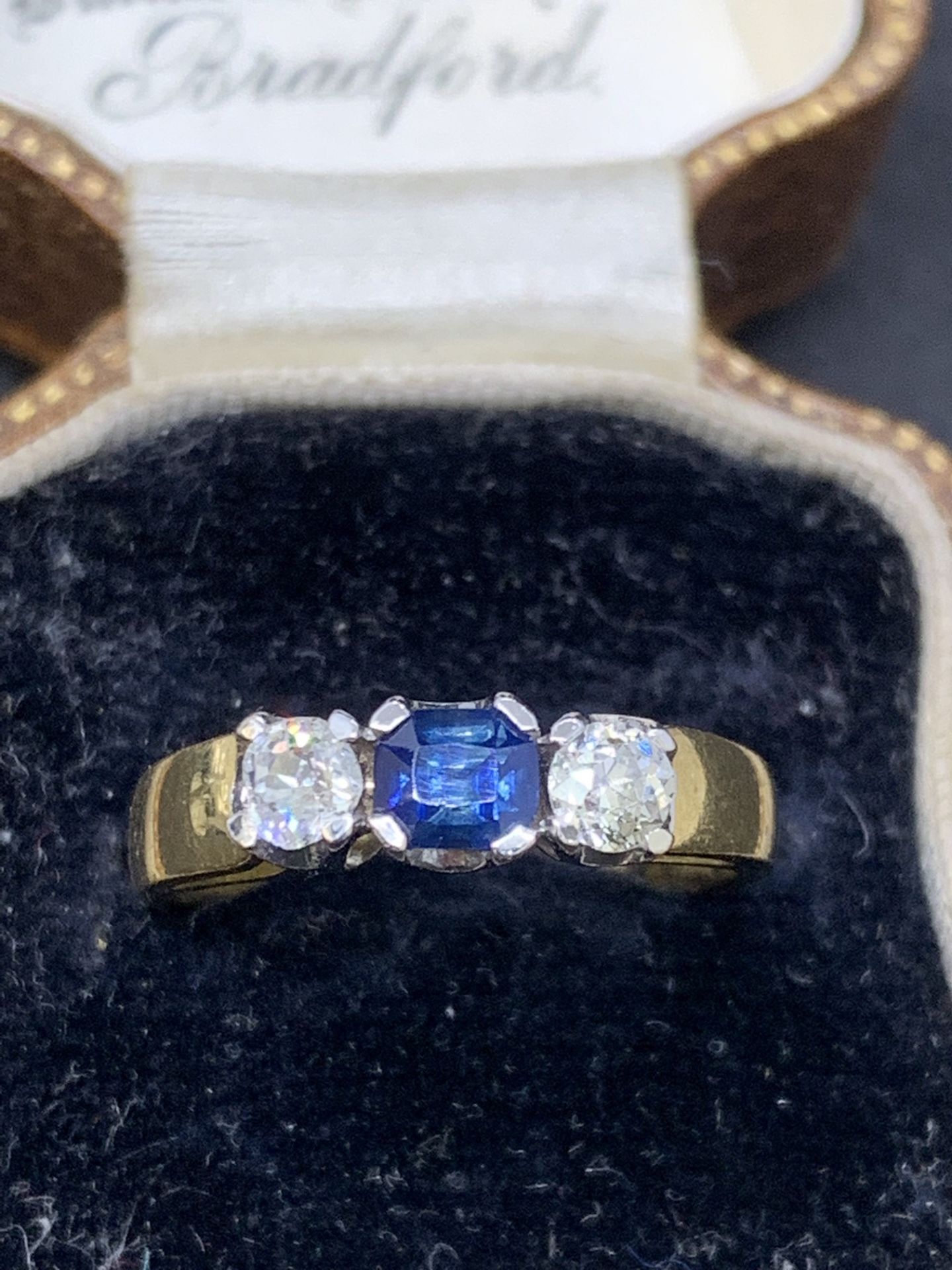 Sapphire and diamond Ring set in yellow metal tested as 18 carat gold - Image 2 of 4