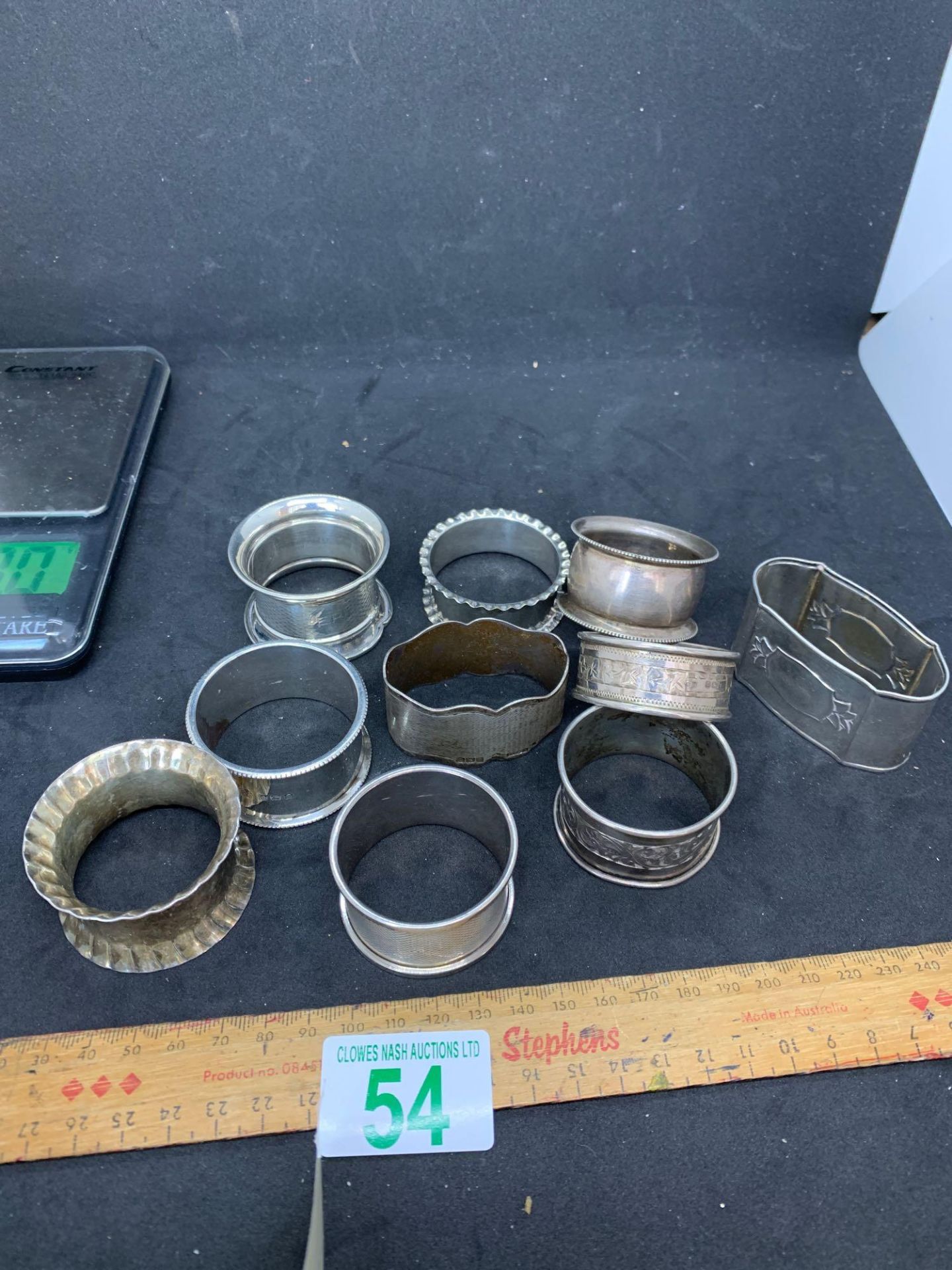 Various silver 925 napkin rings 224 g approximately Various ages and conditions see photos - Image 2 of 2