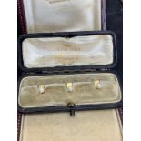 Antique 18 carat gold set of three buttons in a Veir and Sons Grafton Street Dublin box included
