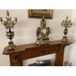 Franz Hermle Imperial ornate clock with matching candelabras