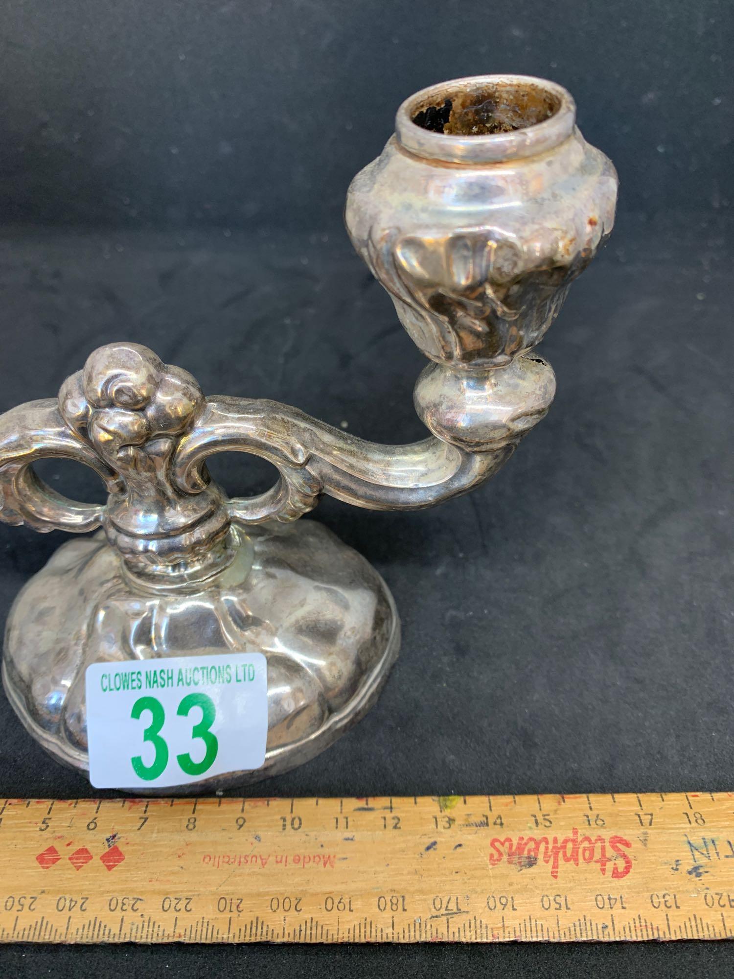 Two x Candle silver candlestick Marked 925 Sterling - Image 3 of 6