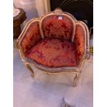 Antique French and to read upholstered very distressed paint look