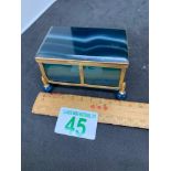 Malachite ? Or Semi precious Gemstone Small trinket box