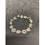 Diamonds set silver bracelet