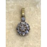 Approximately 0.50 ct old cut diamonds set pendant in yellow metal tested as 18 carat gold