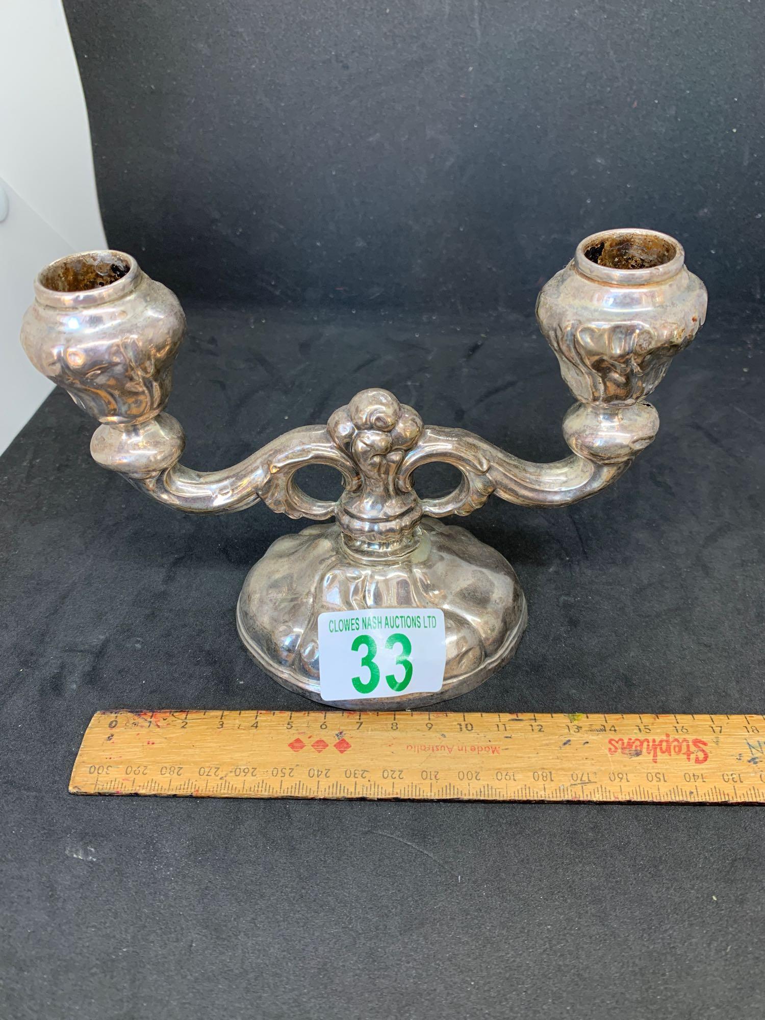 Two x Candle silver candlestick Marked 925 Sterling