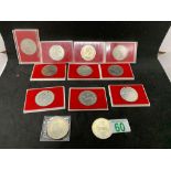 Various coronation coins and celebration coins Queen Mother King Edward the eighth Charles and Diana