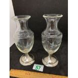 Pair of small vases with Silver Hallmarked bases