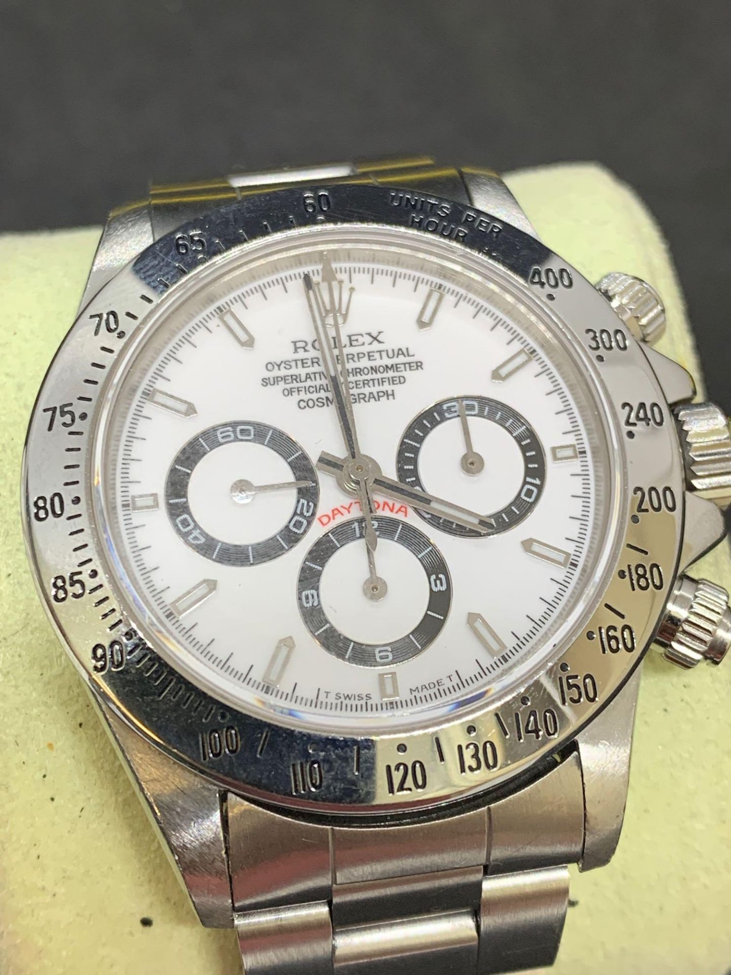 Rolex Daytona chronograph stainless steel watch We believe Dial and chrono pushers maybe aftermarket - Image 13 of 15