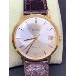 18ct Gold Omega Geneve 35 mm date watch