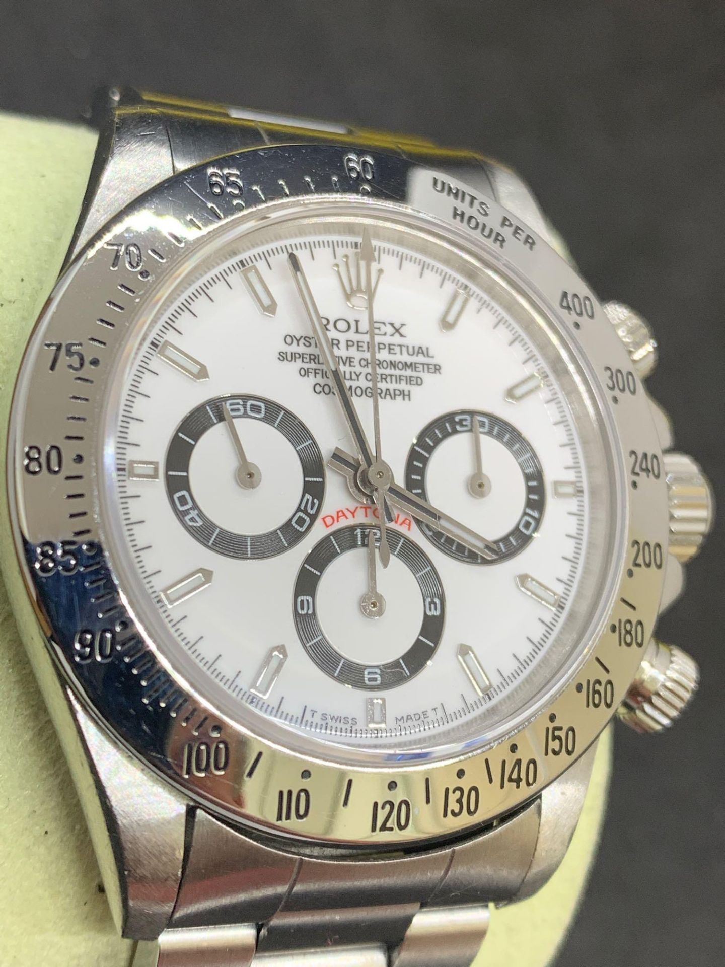 Rolex Daytona chronograph stainless steel watch We believe Dial and chrono pushers maybe aftermarket - Image 8 of 15