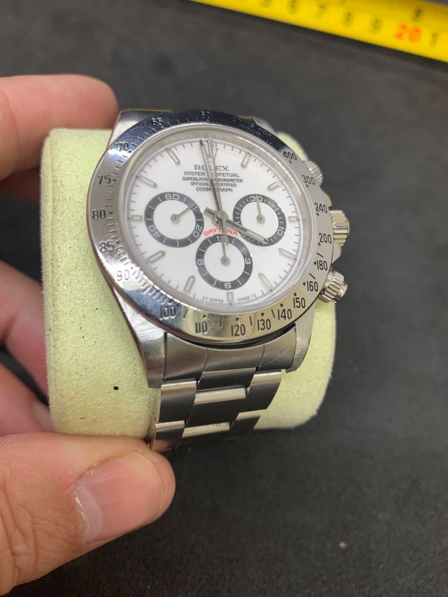 Rolex Daytona chronograph stainless steel watch We believe Dial and chrono pushers maybe aftermarket - Image 12 of 15