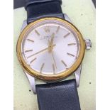 Vintage Rolex Oyster perpetual mid-size stainless steel and gold watch - Automatic