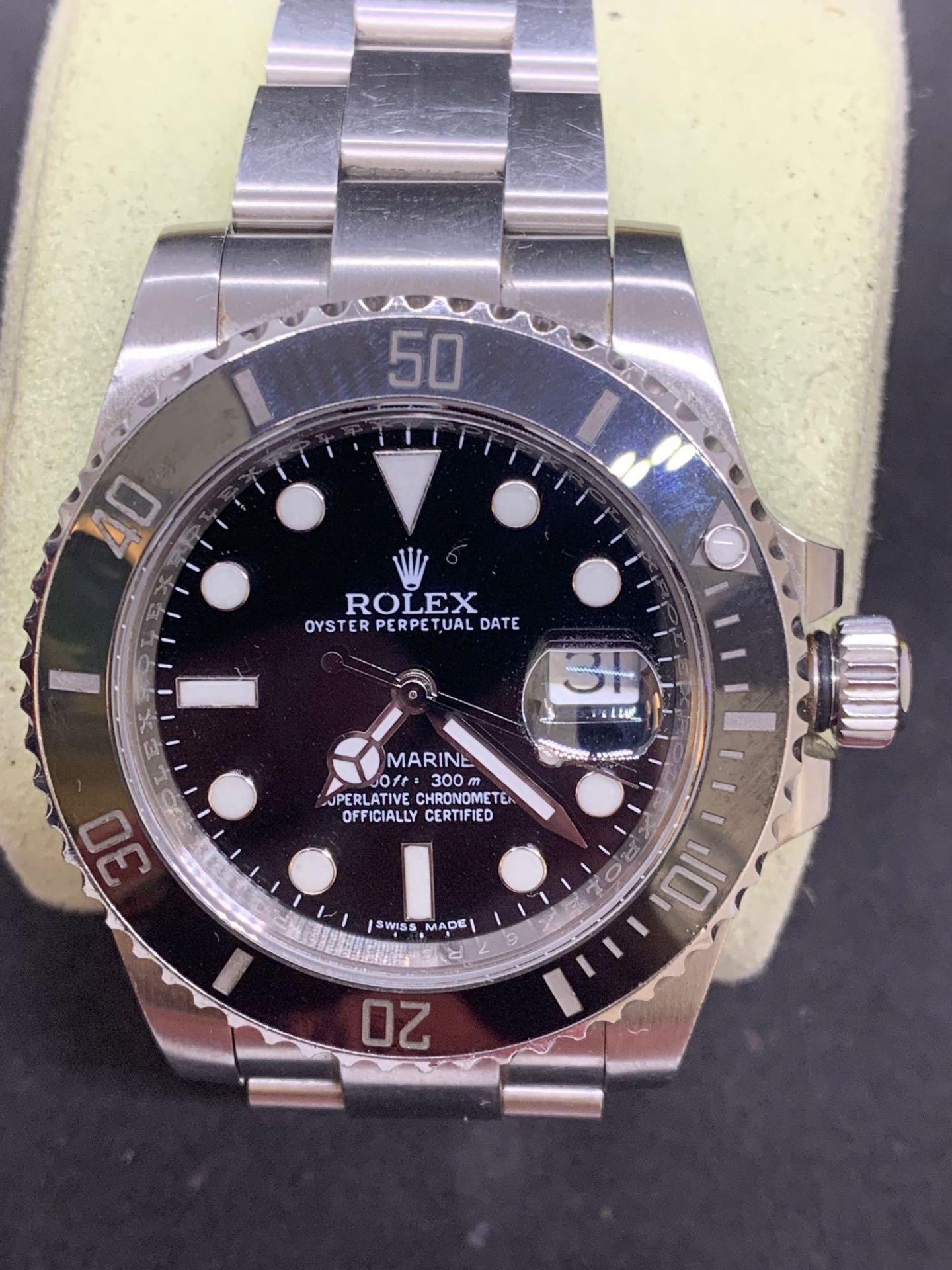 Stainless steel watch marked Rolex & marked submariner movement genuine Rolex Case and strap sold as - Image 4 of 11