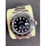 Stainless steel watch marked Rolex & marked submariner movement genuine Rolex Case and strap sold as