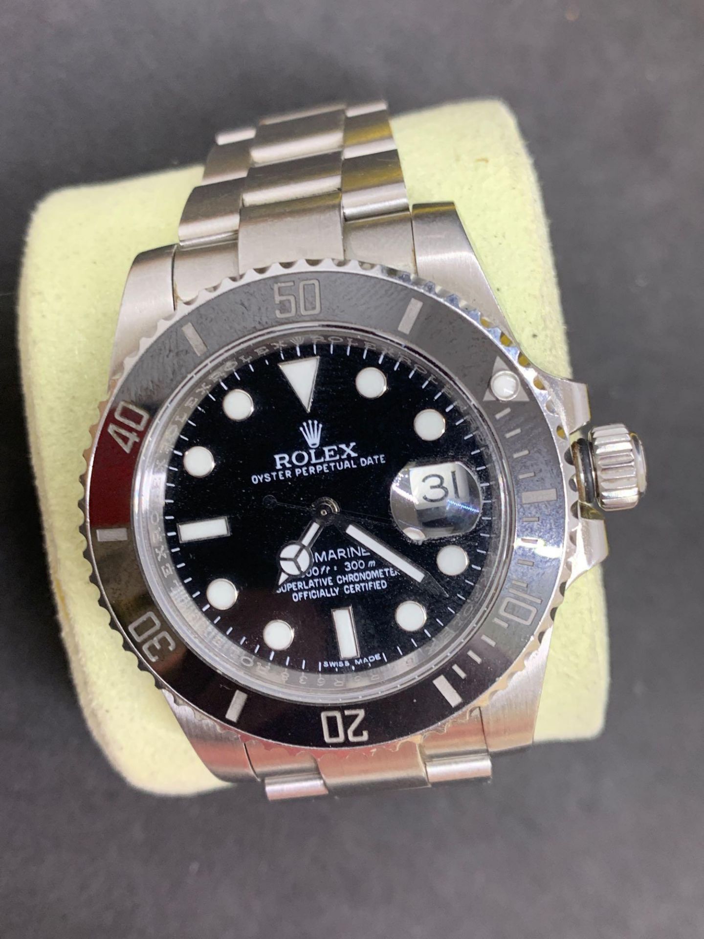 Stainless steel watch marked Rolex & marked submariner movement genuine Rolex Case and strap sold as