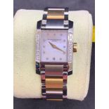 Baume & Mercier Steel & Gold Diamond Set watch 25mm to crown