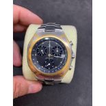 Vintage Omega Seamaster Chrono date watch approximately 40 mm to crown