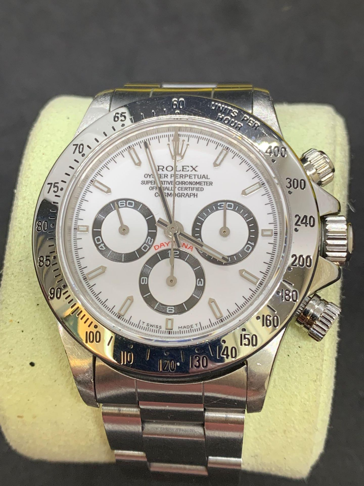 Rolex Daytona chronograph stainless steel watch We believe Dial and chrono pushers maybe aftermarket