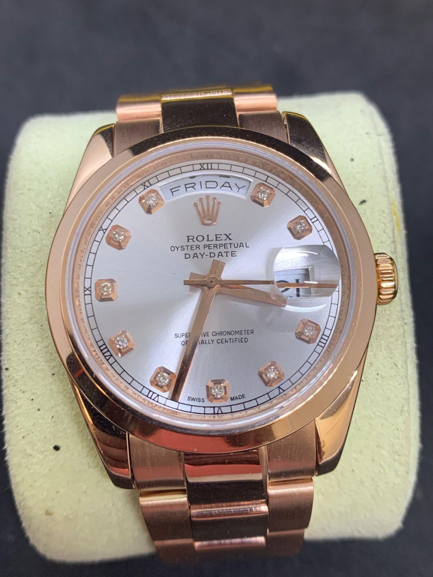 Solid 18ct rose gold watch Marked Rolex fitted with genuine Rolex movement