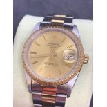 Rolex stainless steel and gold 36 mm oyster perpetual date Gents watch Oyster Bracelet