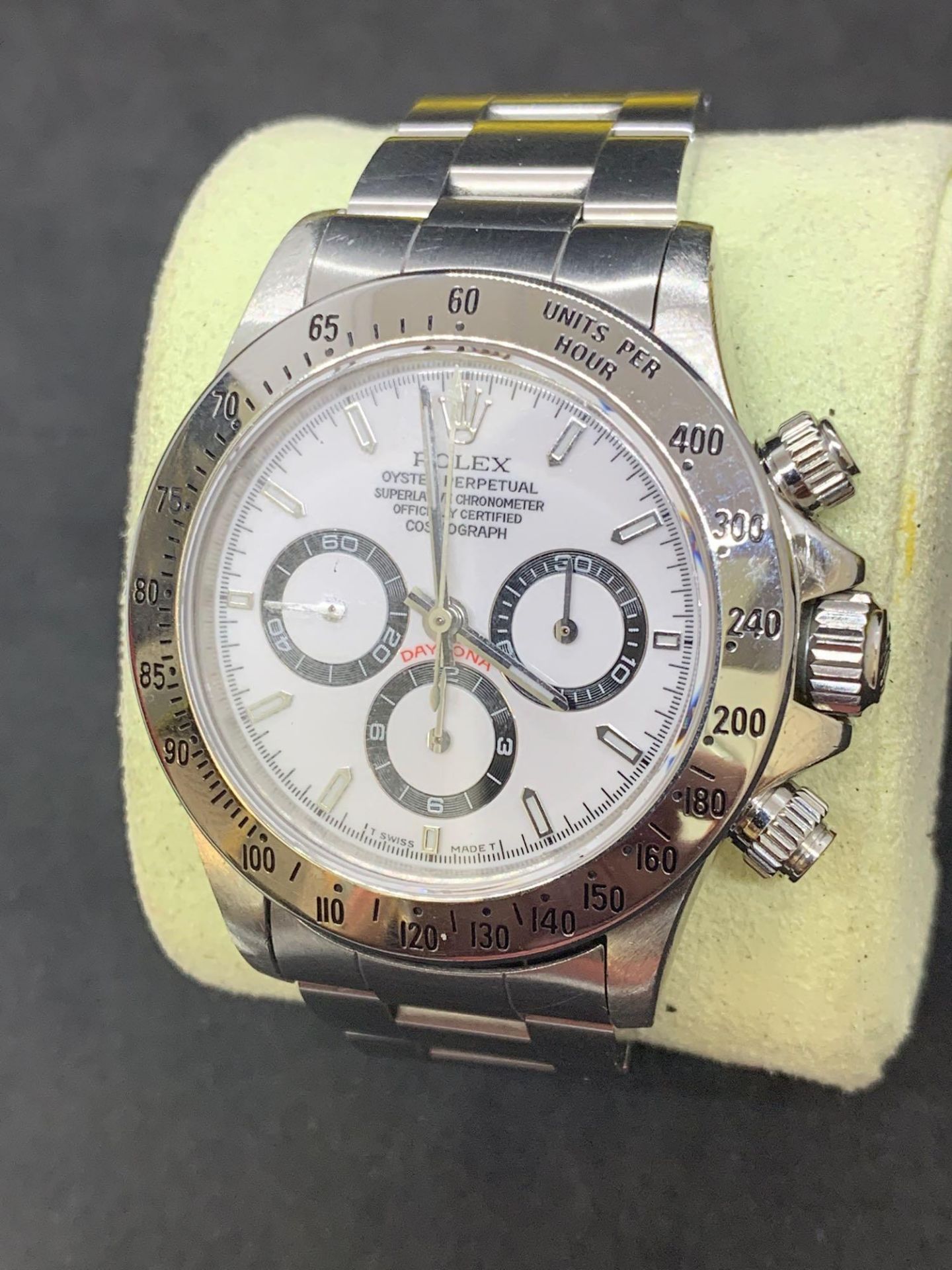 Rolex Daytona chronograph stainless steel watch We believe Dial and chrono pushers maybe aftermarket - Image 9 of 15