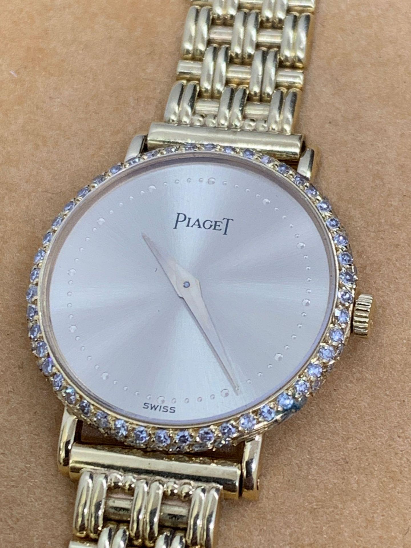 Ladies Piaget Diamond Set 18ct Gold Watch 25mm