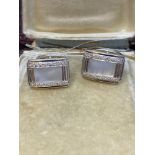 18ct Gold Diamond & another of Pearl Cufflinks 0.4ct Diamonds