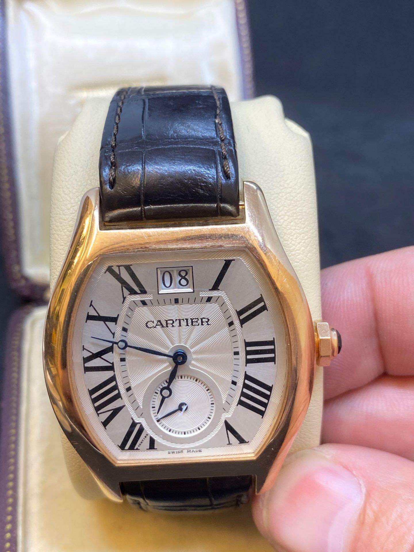 18ct Rose Gold Cartier Automatic Watch - Image 2 of 9