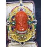 Fine 17.50ct Precious Gem Set Budda 14ct Gold Sapphires and Diamonds, Emeralds & Rubies - 76.3 Grams