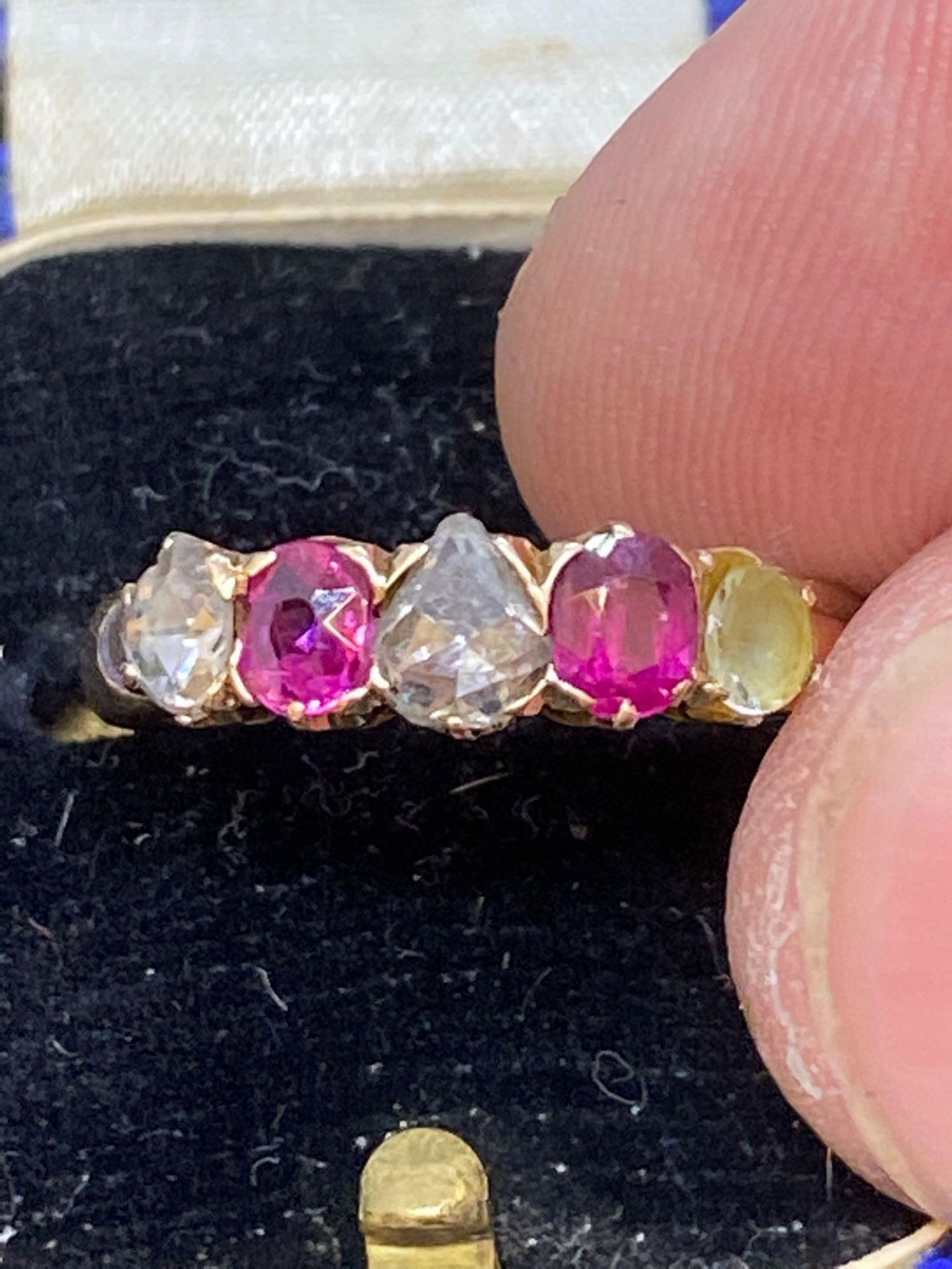 Old Cut Diamond & Ruby set one Rose Gold Coloured ring tested as 14ct Rose Gold - Image 2 of 5