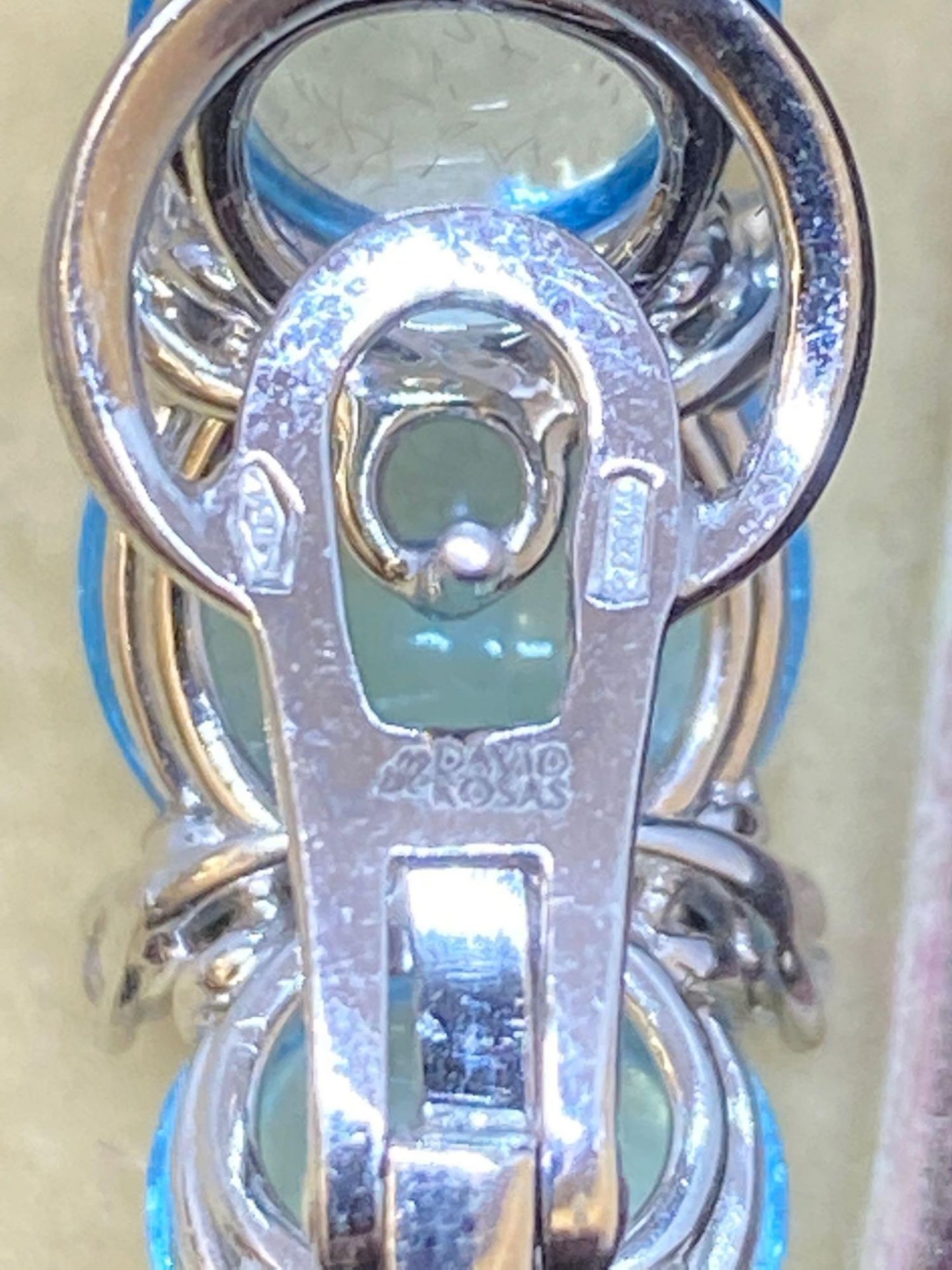 18ct White Gold 25.00ct Aquamarine & Diamond David Rosa Designer Earrings - 19 Grams - Image 5 of 5