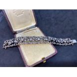 Stunning French 10.00ct Approx Diamond Bracelet - 18ct French Hallmark - 54 Grams