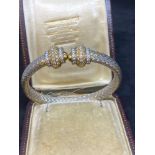 18ct Gold Oval Diamond set Snake Pattern Bracelet - 31.4 Grams - 2.70ct Diamonds G/VS