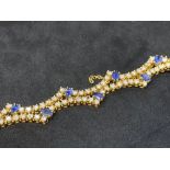 Beautiful 18ct 4.00ct Sapphire & 6.70ct Diamond Bracelet - G/VS-SI - 22.6 Grams