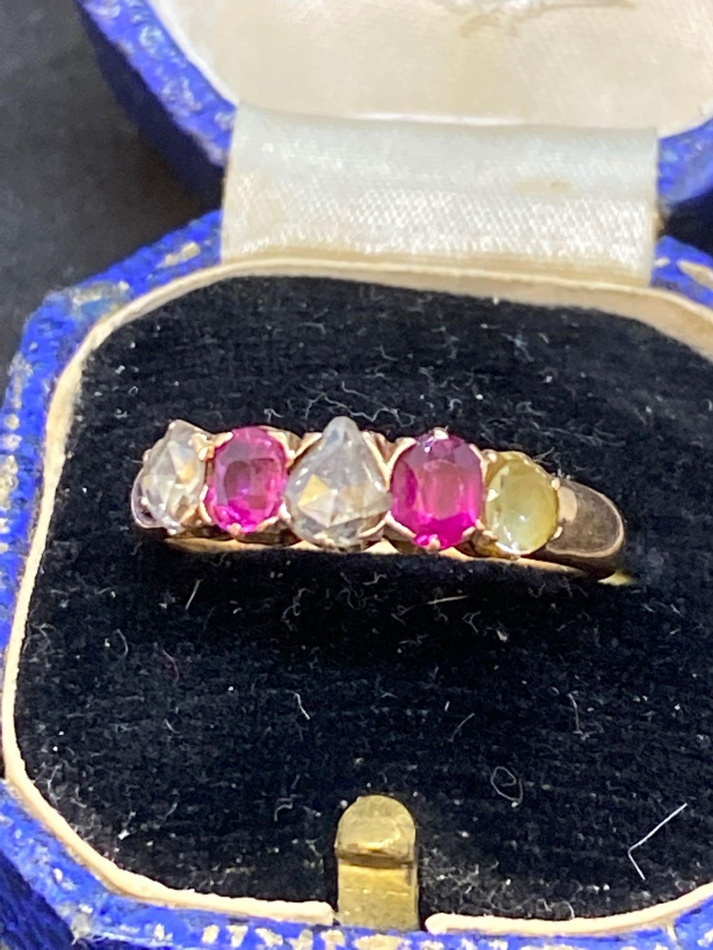 Old Cut Diamond & Ruby set one Rose Gold Coloured ring tested as 14ct Rose Gold - Image 4 of 5