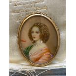 18ct Gold Miniature Enamel Portrait Brooch - 14 Grams