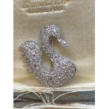 Fine 18ct White Gold Swan 2.50ct Diamond Set Pendant - 6.3 Grams