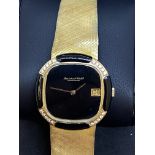 18ct GOLD I.W.C ONYX & DIAMOND SET WATCH 95 GRAMS